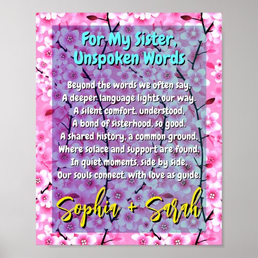 シスターユニークギフト | 詩のポスター ポスター (正面)