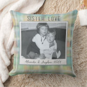 シスターラブフォトキープサケカスタムータータンチェック クッション (ブランケット)