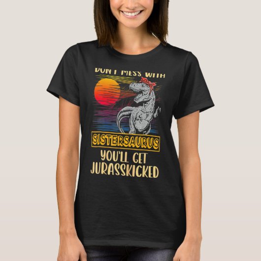 シスターレックス恐竜モンミーサウルス Tシャツ (正面)
