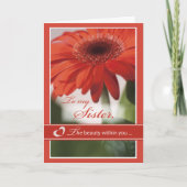 シスターレッドガーベラデイジーバレンタイン シーズンカード (正面)