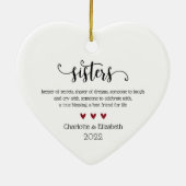 シスター定義のパーソナライズされたクリスマス セラミックオーナメント (裏面)