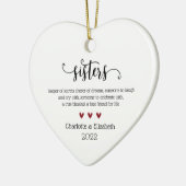 シスター定義のパーソナライズされたクリスマス セラミックオーナメント (左)