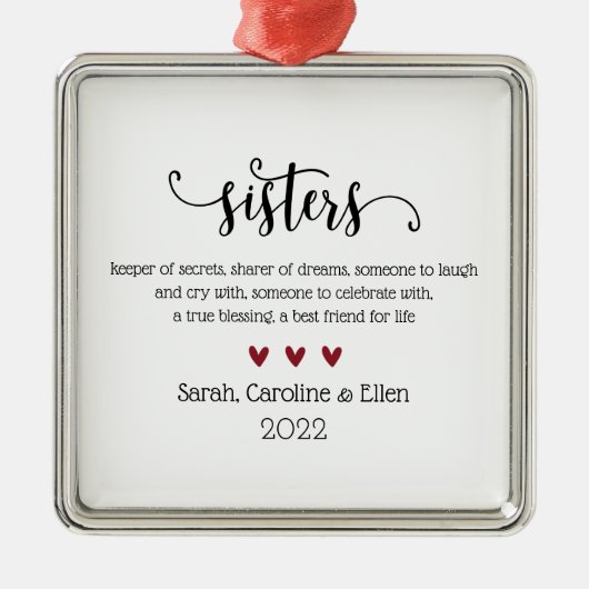 シスター定義カスタムクリスマス メタルオーナメント (正面)