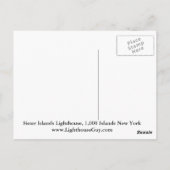 シスター島灯台、ニューヨーク ポストカード (裏面)