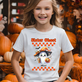 シスター幽霊パーソナライズされた名ハロウィーンギフト Tシャツ