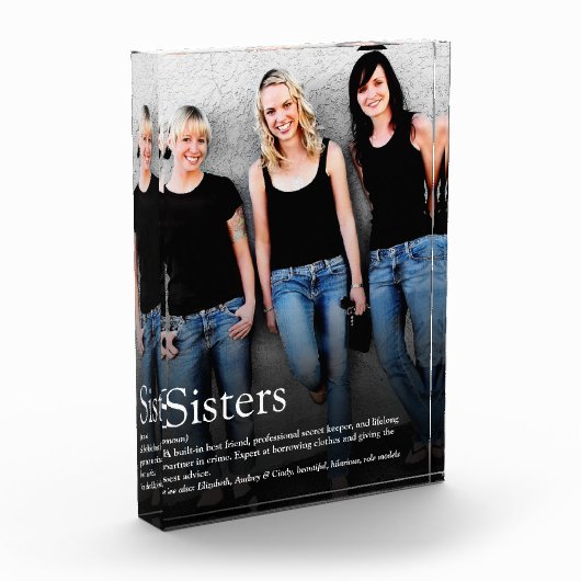 シスター引用文モダンおもしろいクール フォトブロック (左)