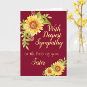 シスター悔やみや弔慰フローラサンフラワーブルゴーニュ カード (黄色い花)