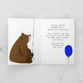 シスター感じズブルーabout誕生日かわいいクマ カード (内部)