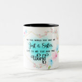 シスター感動的引用文ツートーンコーヒーマグ ツートーンマグカップ (中央)