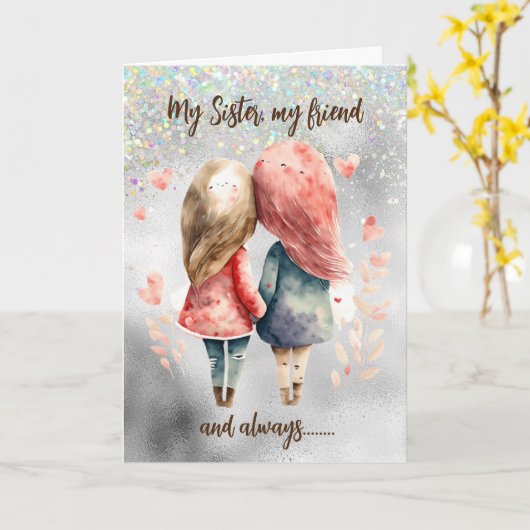 シスター感動的（友人、人物） カード (黄色い花)