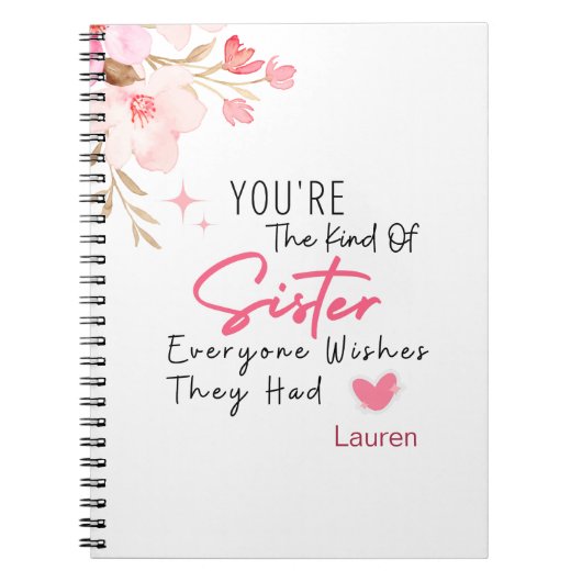 シスター手帳の種類 – ギフパーソナライズされたト ノートブック (正面)