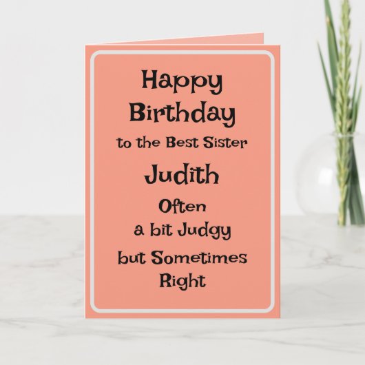 シスター最高のおもしろい誕生日カード カード (正面)