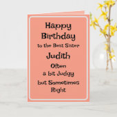 シスター最高のおもしろい誕生日カード カード (黄色い花)