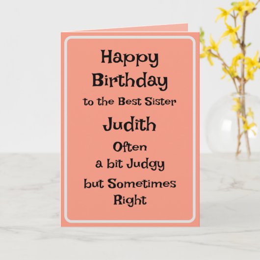 シスター最高のおもしろい誕生日カード カード (黄色い花)