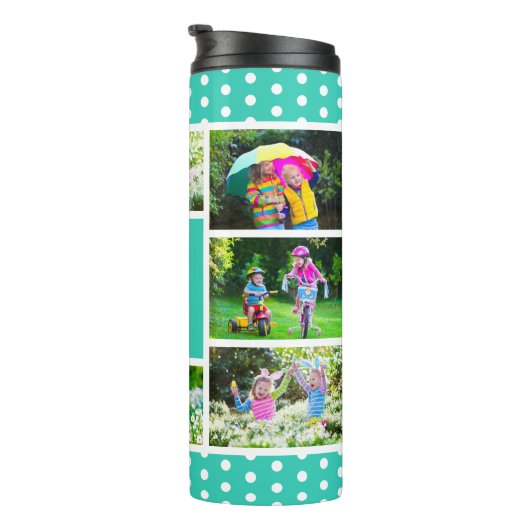 シスター最高のエバーフォトコラージュターコイズとホワイト タンブラー (回転右)