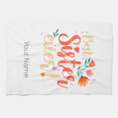 シスター最高のエバーフローラヴィンテージガールズレトロデザイン キッチンタオル (横)