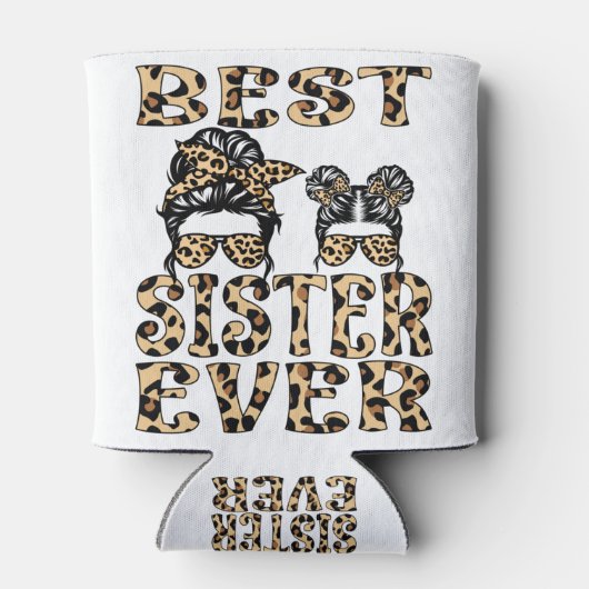 シスター最高のエバーレオパード母の日 缶クーラー (裏面)