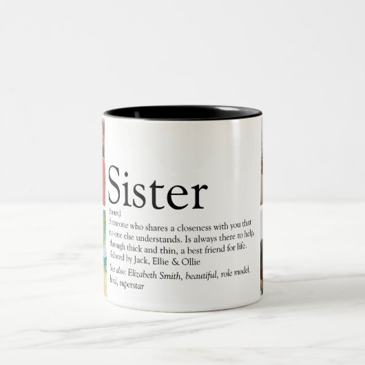 シスター最高のエバー定義4フォトコラージュ ツートーンマグカップ (中央)
