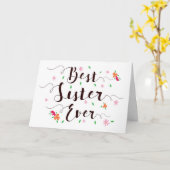 シスター最高のエバー誕生日、花カード カード (黄色い花)