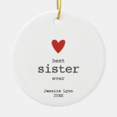 シスター最高のエバ兄弟姉妹の高パーソナライズされた評価 セラミックオーナメント (正面)