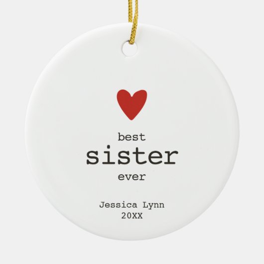 シスター最高のエバ兄弟姉妹の高パーソナライズされた評価 セラミックオーナメント (正面)