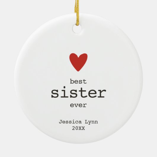 シスター最高のエバ兄弟姉妹の高パーソナライズされた評価 セラミックオーナメント (裏面)
