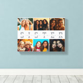 シスター最高のス・スクリプトのコラージュ写真と名前 キャンバスプリント (インサイチュ (ウッドフロア))