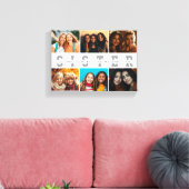 シスター最高のス・スクリプトのコラージュ写真と名前 キャンバスプリント (インサイチュ (リビング))