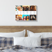 シスター最高のス・スクリプトのコラージュ写真と名前 キャンバスプリント (インサイチュ (寝室))