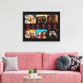 シスター最高のス・スクリプトのコラージュ写真と名前 キャンバスプリント (インサイチュ (リビング))