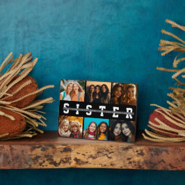 シスター最高のス・スクリプトのコラージュ写真と名前 フォトプラーク