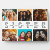 シスター最高のス・スクリプトのコラージュ写真と名前 フォトプラーク (正面)
