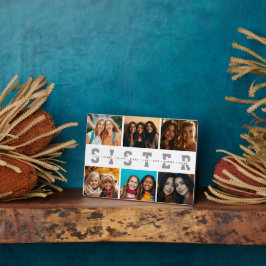 シスター最高のス・スクリプトのコラージュ写真と名前 フォトプラーク