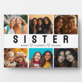 シスター最高のス・スクリプトのコラージュ写真と名前 フォトプラーク (正面)