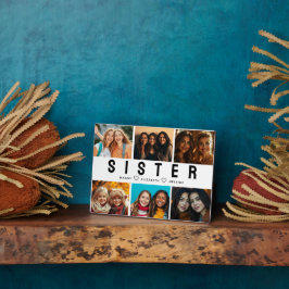 シスター最高のス・スクリプトのコラージュ写真と名前 フォトプラーク