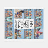 シスター最高のズフレンズカスタムシック10フォトコラージュ フリースブランケット (正面(横))