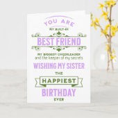 シスター最高のフレンド誕生日カード カード (黄色い花)