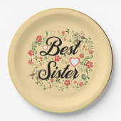 シスター最高のフローラエレガントデザイン ペーパープレート (正面)