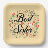 シスター最高のフローラエレガントデザイン ペーパープレート (正面)