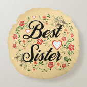 シスター最高のフローラエレガントデザイン ラウンドクッション (正面)
