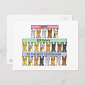 シスター最高の・エバーへのハッピーバースデー ポストカード (正面/裏面)