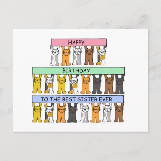 シスター最高の・エバーへのハッピーバースデー ポストカード (正面)