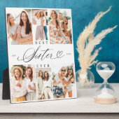 シスター最高の・エバー・シスター・スクリプト・ハート写真コラージュ フォトプラーク (側面)