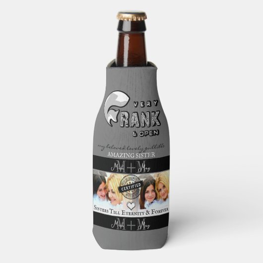 シスター最高の、モノグラカスタムム:白黒テーマ ボトルクーラー (ボトル正面)