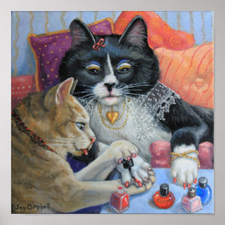 「シスター物」子猫シスターは爪、 ネイルをする ポスター