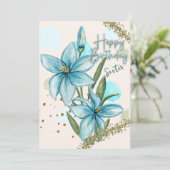 シスター用ブルーリリー誕生日カード シーズンカード (スタンド正面)