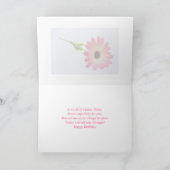 シスター用誕生日カード – ピンクデイジー カード (内部)