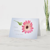 シスター用誕生日カード – ピンクデイジー カード (正面)