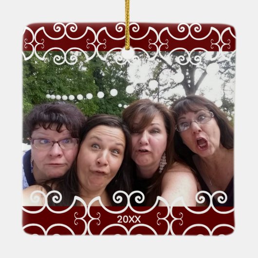 シスター素朴2エレガント – 写真クリスマモダンス セラミックオーナメント (裏面)