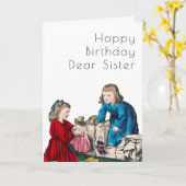 シスター親愛ヴィンテージアールデコ誕生日 カード (黄色い花)